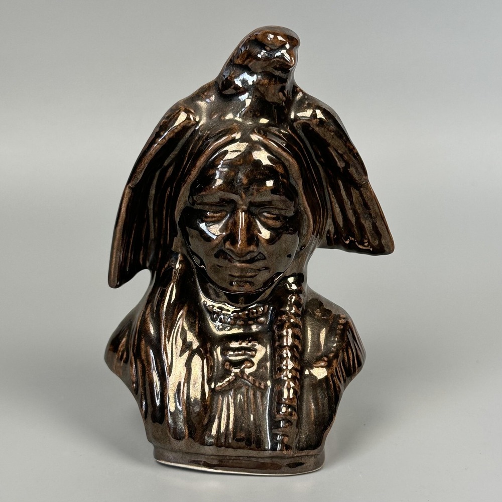 Vintage McCloud Mold Native American War Chief Eagle Headdress Ceramic Sculpture